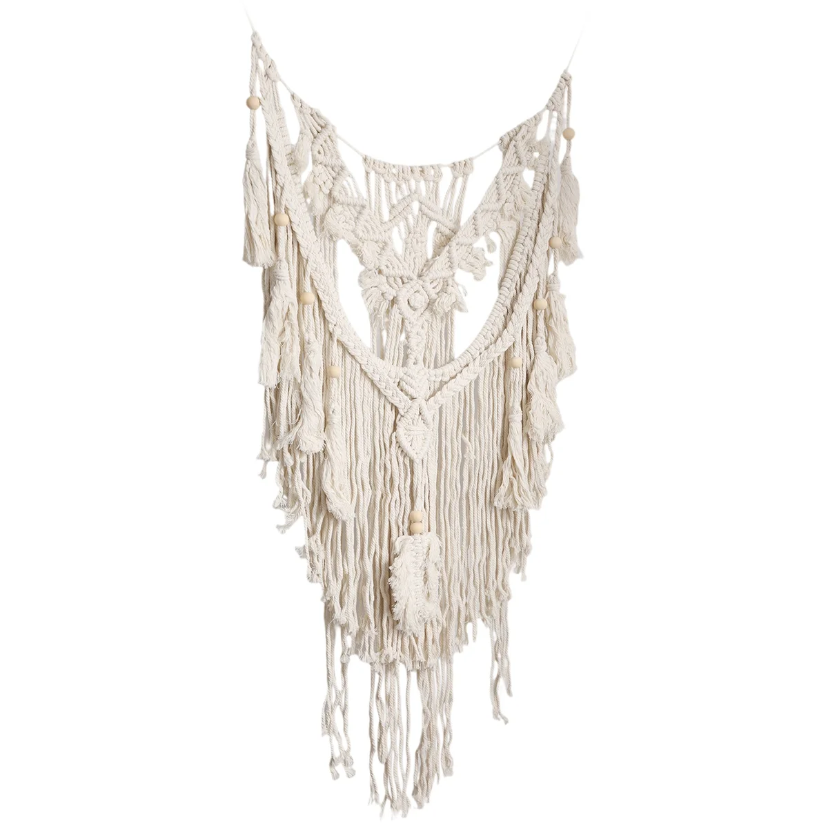 A53TT Nordic Bohemian Macrame Wall Hanging Tapestry Hand-Wovening Tassel Home Wall Decor Large Tapestry