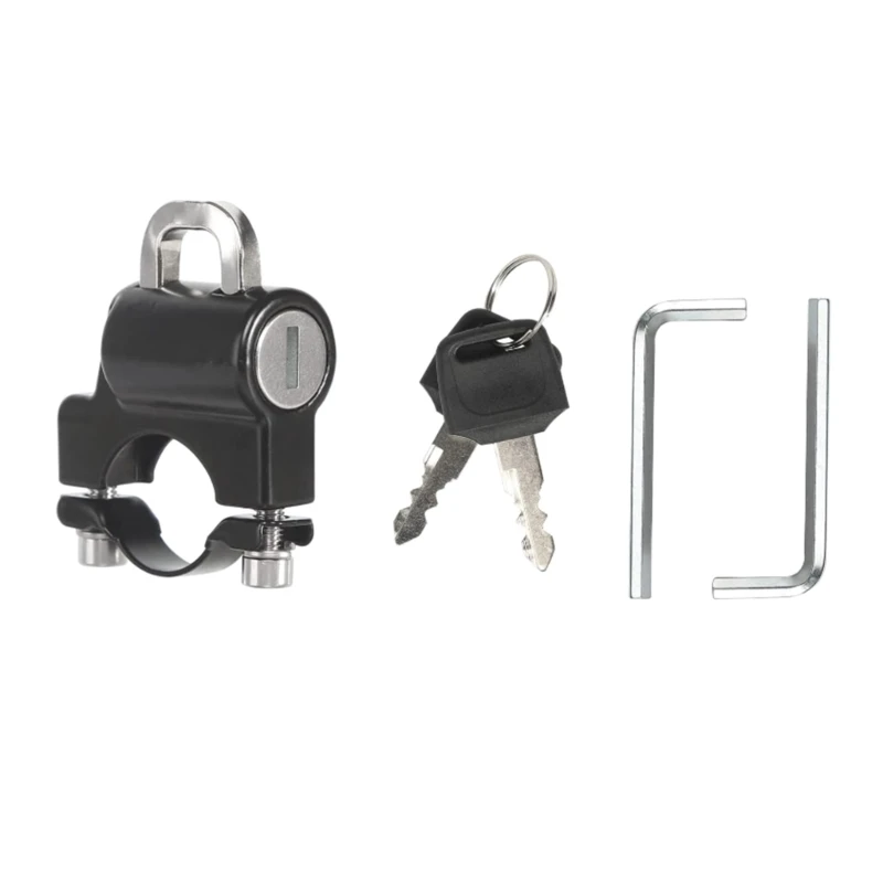 

BF88 22-28mm Motorcycle Helmet Lock AntiTheft,Security AluminumAlloy BlackPadlock for Motorbike Scooters Handlebar Mount