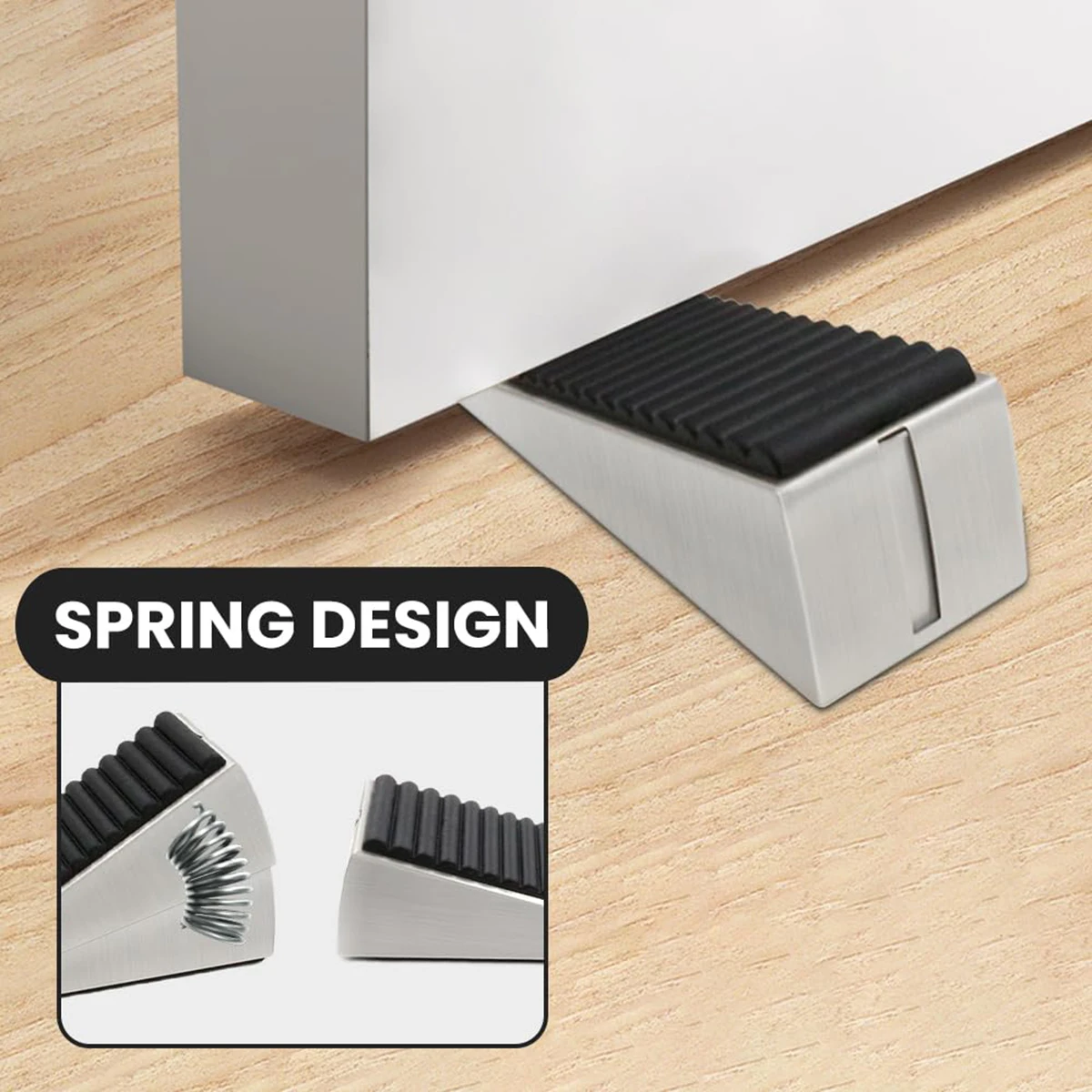 Door Stopper Heavy Duty Door Stop Wedge Tall Door Stoppers For Bottom Of Door, Adjustable Spring Loaded Door Stop Suits