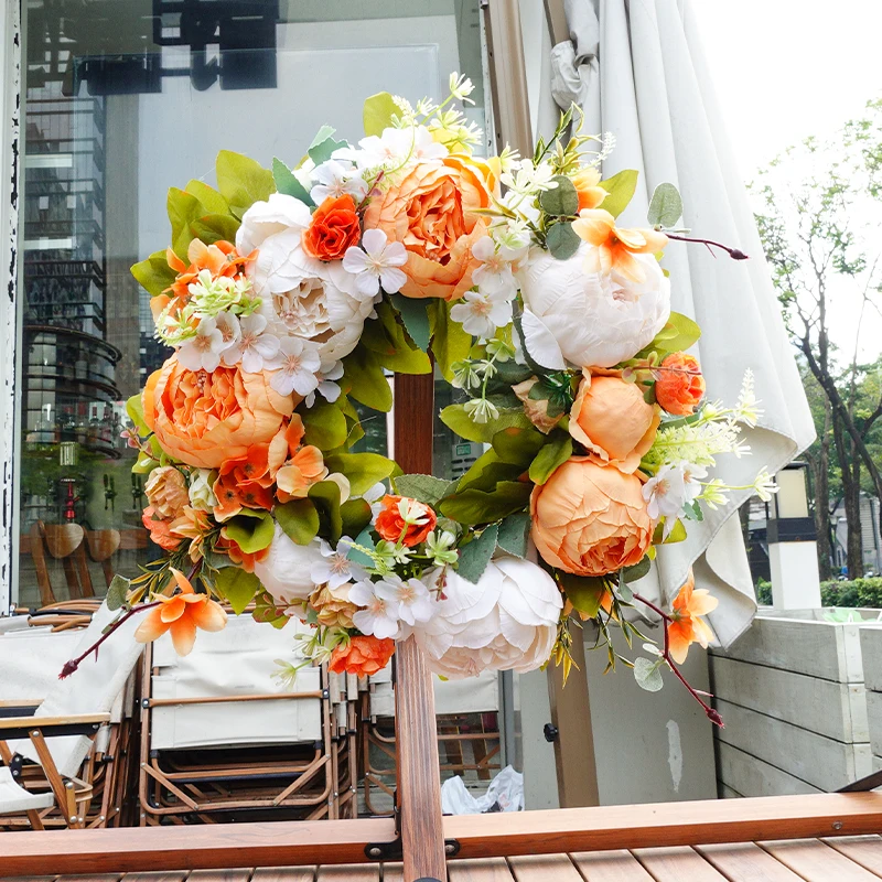 Artificial Garland Diy Wedding Decoration Flower Silk Peony Simulation Garland Door Decoration Christmas Wall Decoration Hanging