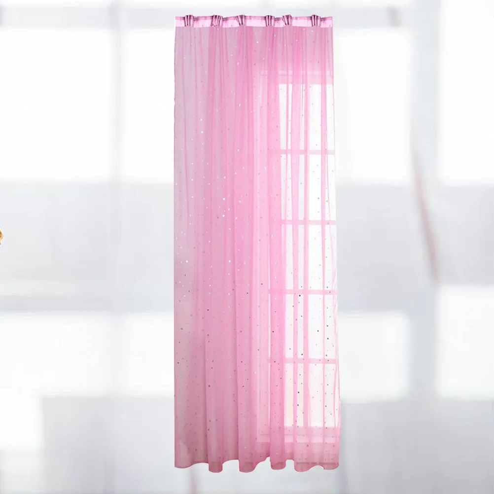 

Pink 100x270cm Silver Window Sheer Curtains Voile Drapes Natural Light Flow Bedroom Bathroom Living Room Sunlight Filter
