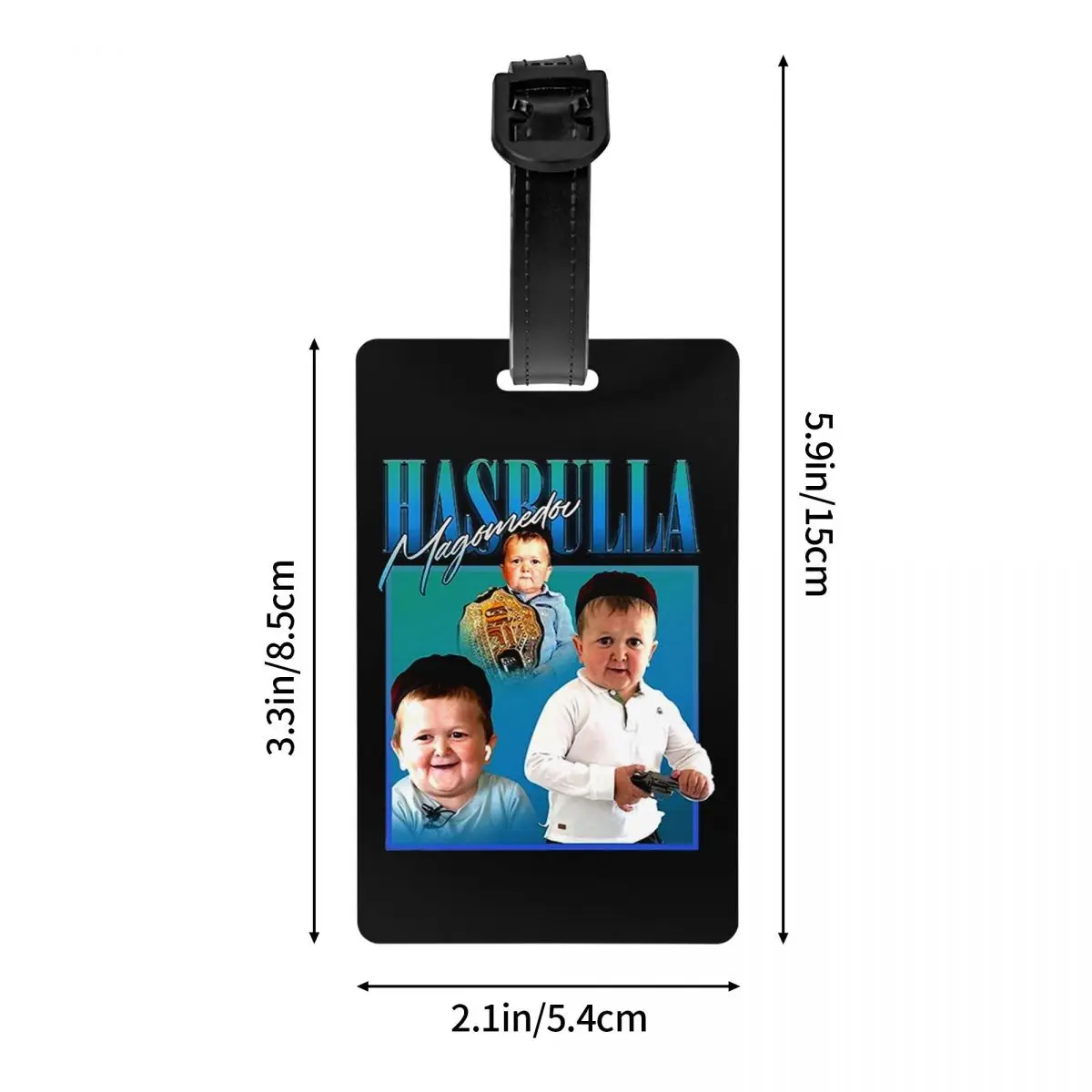 Hasbulla Hasbullah Smile Luggage Tag Custom Funny Meme Baggage Tags Privacy Cover Name ID Card