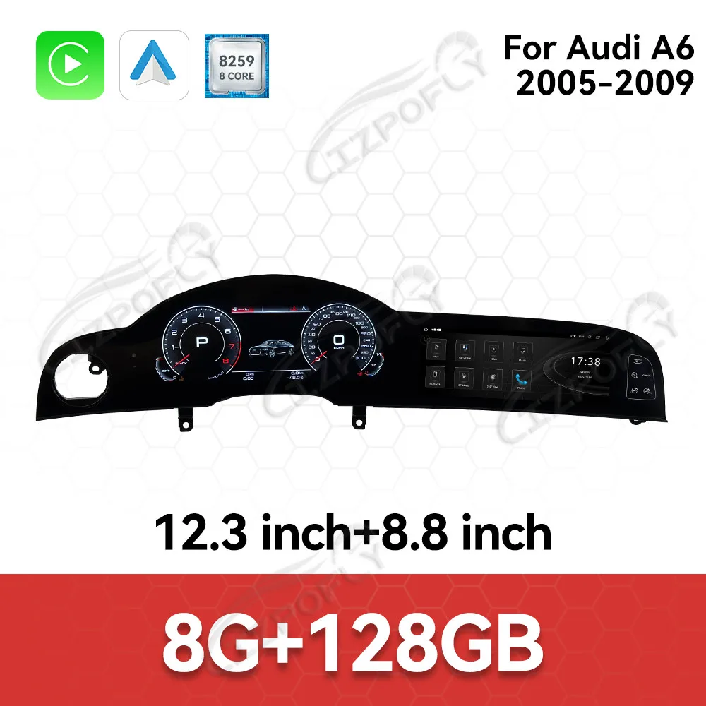 

Android 13 For Audi A6 2005-2009 12.3 Inch Smart HD Dual Large Screen Wireless CarPlay GPS Navigation Multifunction Stereo Radio
