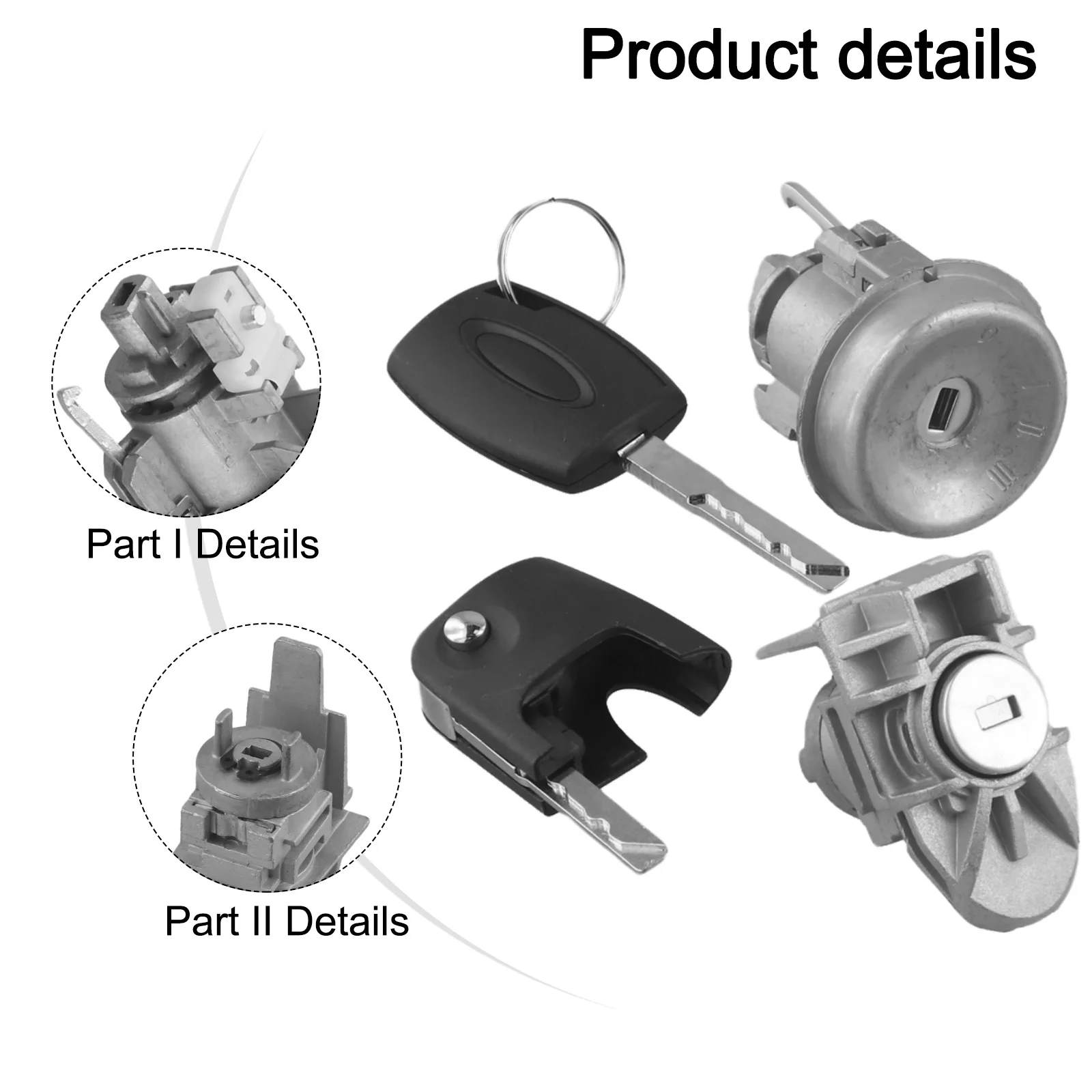 Excellent Ignition and Door Lock Cylinder Switch for Ford For Fiesta 2011 19 Silver Color Includes 2 Keys Easy Replacement