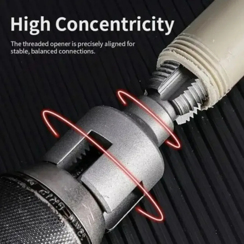Pipe Thread Cutting Tool Integrated Internal & External Pipe Threading Tool Electric Drill Compatible PVC Pipe Threader Kit image 4