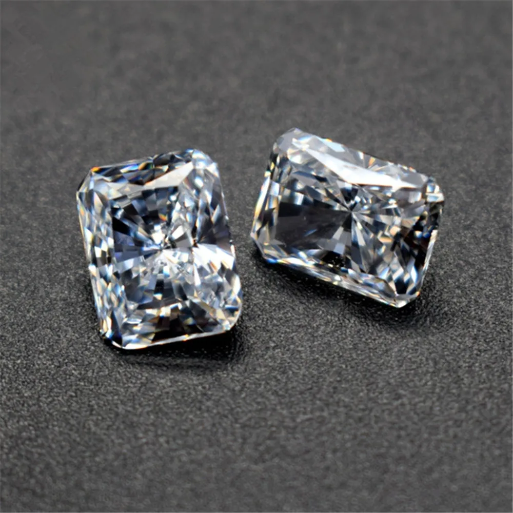 Grade AAA Rectangle Faceted Cubic Zirconia Radiant Cut Cubic Zirconia with Pointed Bottom Multiple Sizes to Choose