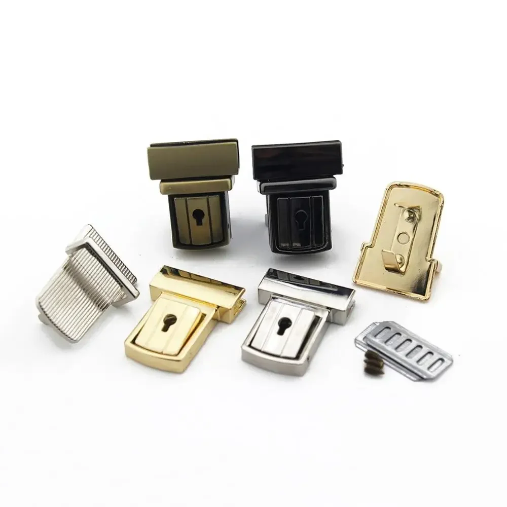 1Piece Alloy Bag Lock Push Press Tongue Lock Plating Closure Clasp Buckle for DIY Handbag Purse Bag Parts Accessories