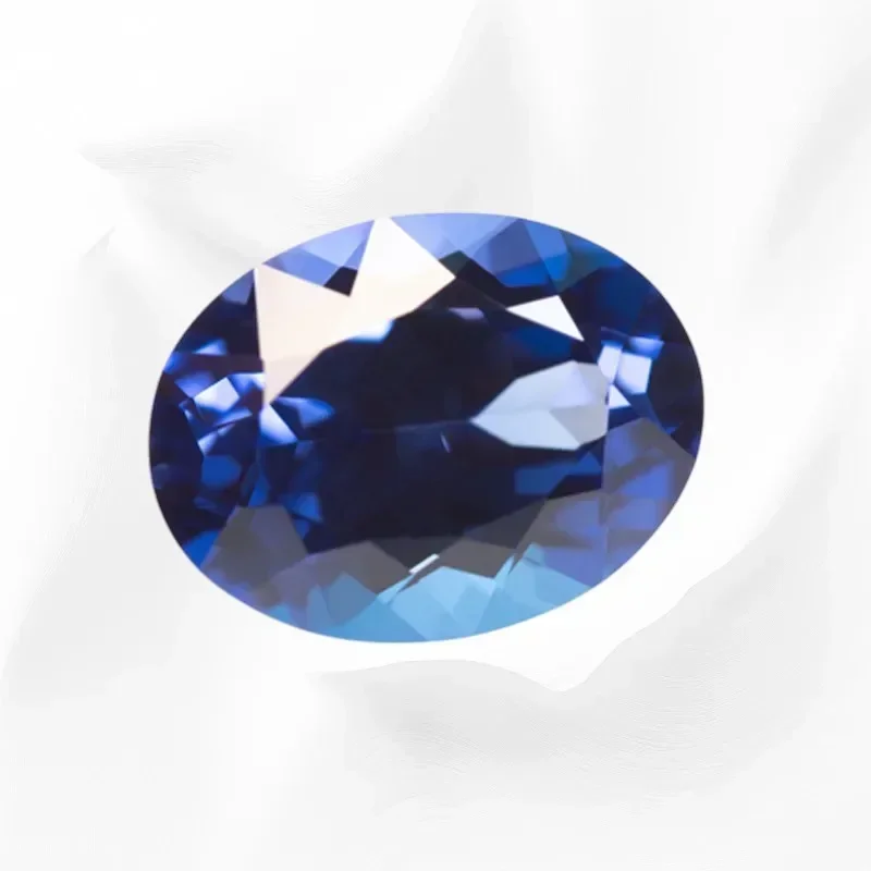 Lab Grown Sapphire Oval Cut Blue Color Gems High Quality Low Cost For Jewelry Setting&Custom Design Selectable  Certificate