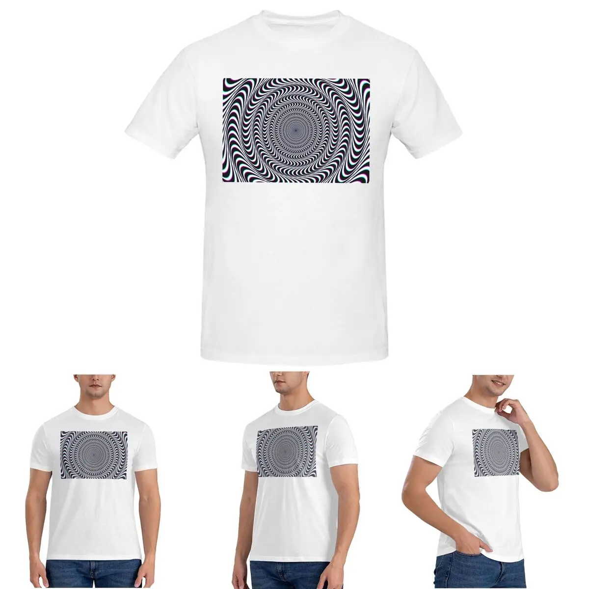 

Amazing Hypnotic Optical Illusion Hypnotic Psychedelic Spiral T-Shirt for Men T Shirts Men's Short Sleeve O-Neck Clothes Tops