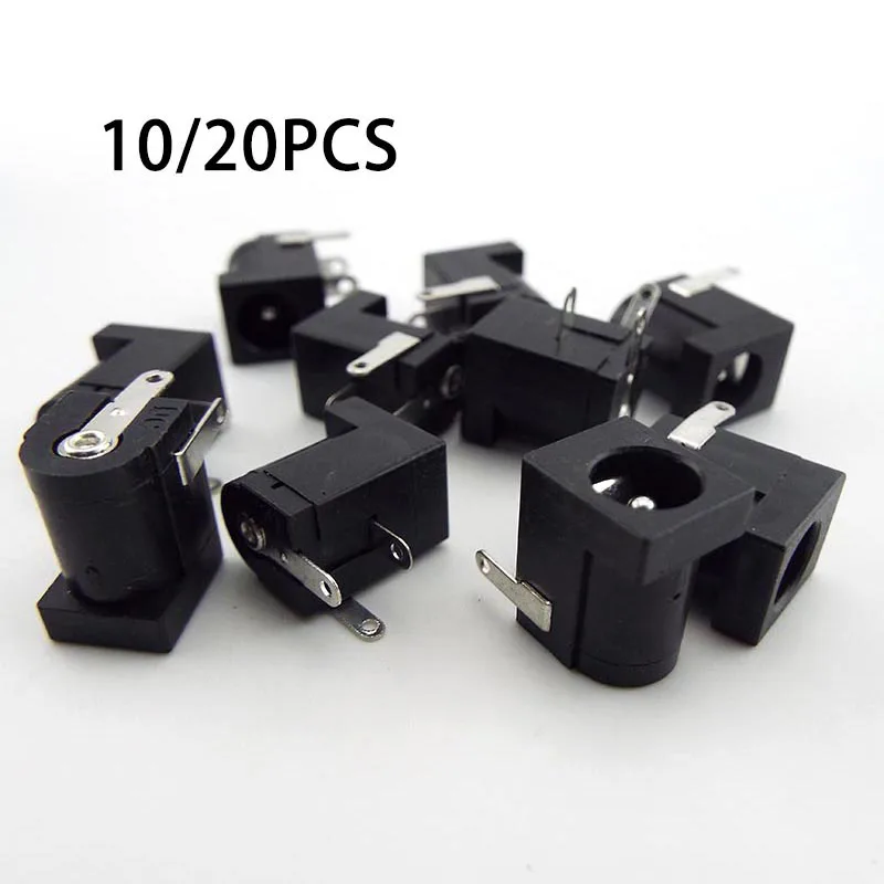 DC-005 DC female Power Jack Supply Socket plug Connectors Barrel-Type Right Angle PCB Mount Terminal 5521 5.5x2.1mm B3