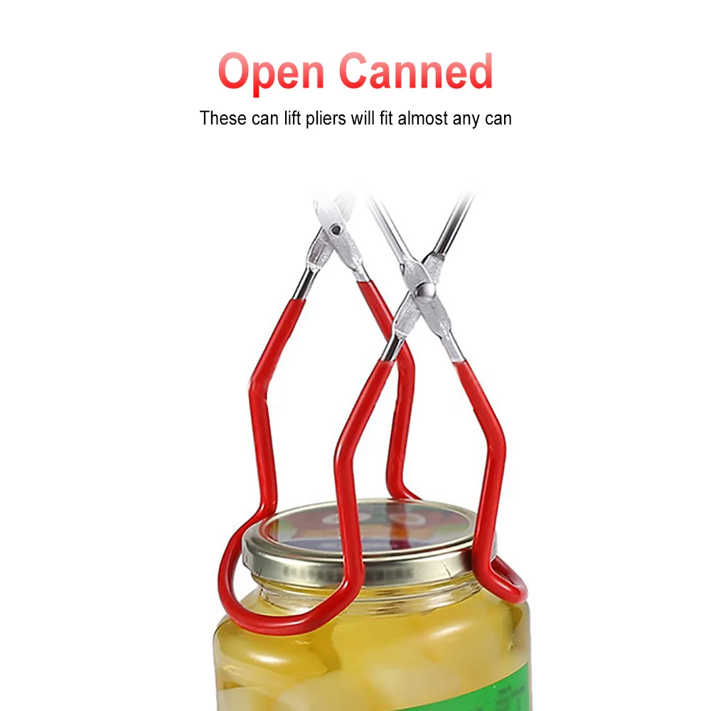 Stainless Steel Canning Jar Lifter Grip Handle Can Tongs Clip Heat Resistance Anti-Clip Glass Bottle Holder Kitchen Gadgets