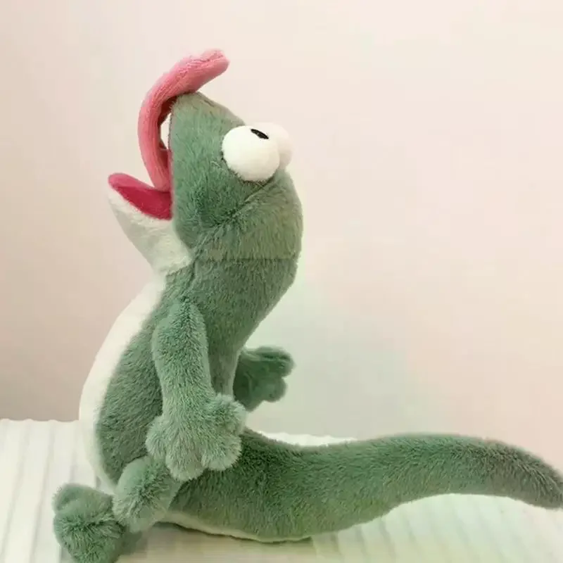 Plush Gecko Stuffed Toy Soft Fluffy Green Lizard Big Eyes Kids Bedroom Decor Gift 2026
