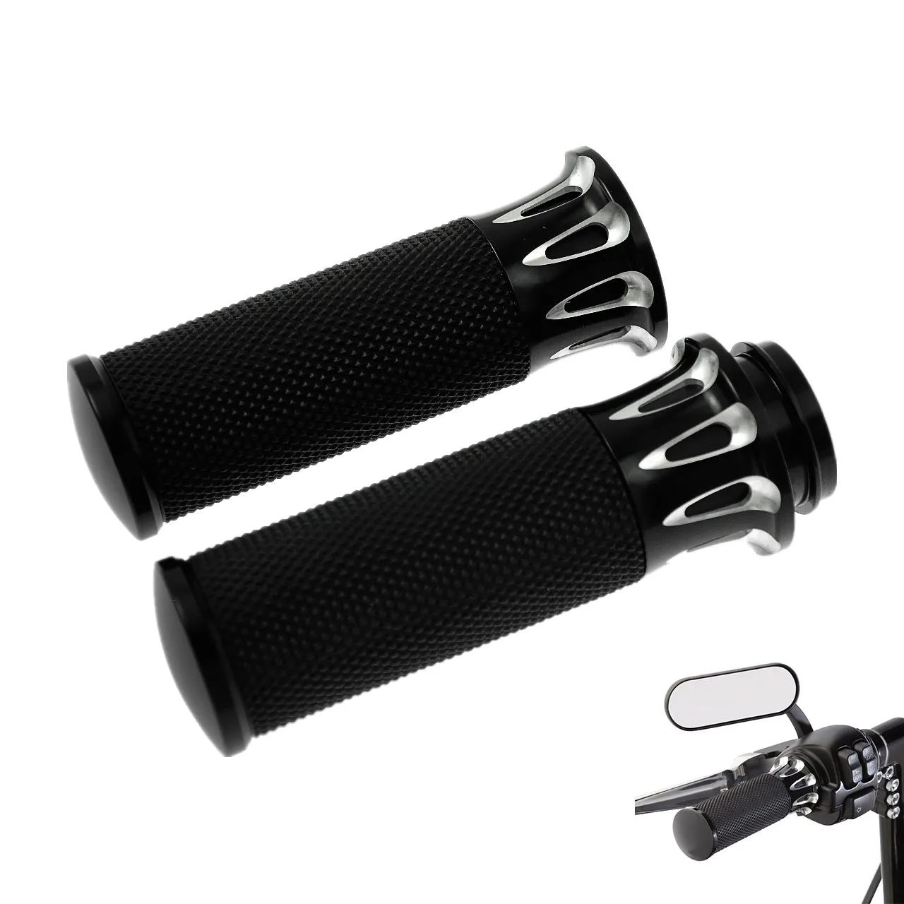 دراجة نارية 1 ''25 مللي متر مقود أسود قبضة اليد مناسبة ل هارلي للتجول ل سوفتيل لداينا CVO