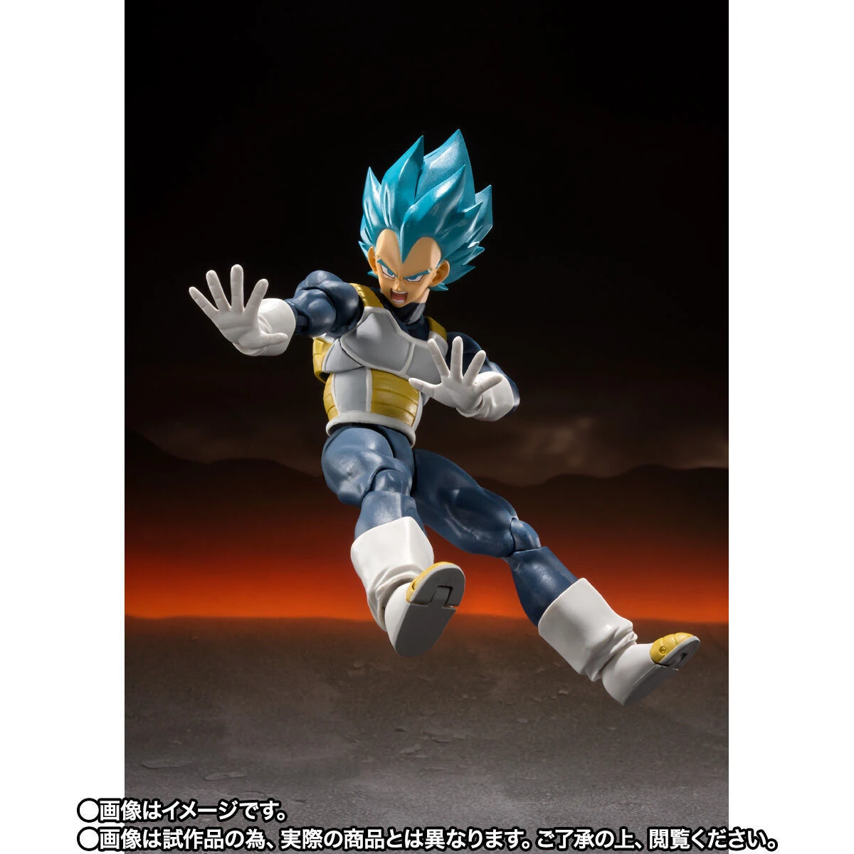 Original bandai shfiguarts anime dragon ball super 15th aniversário super saiyan deus vegeta figura de ação modelo genuíno