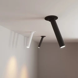 Lampada Spot a luce dimmerabile a LED plafoniera a tubo lungo da incasso a soffitto angolo bianco/nero girevole per cucina camera da letto immagine TV