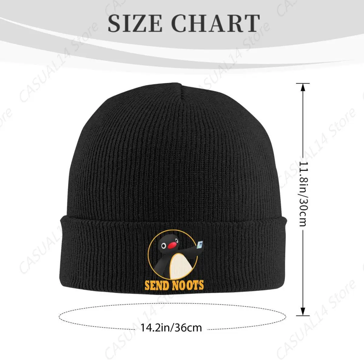 Send Noots Beanie Hats Penguin Bonnet Hats Female Male Street Gym Knit Hat Winter Pattern Thermal Elastic Caps