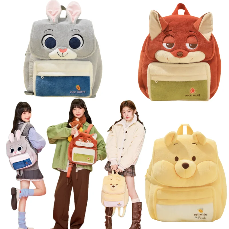 Disney Plush Backpack Chip & Dale Doll Knapsack Judy Hopps Children's Travel Storage Knapsack Large Capacity Girl Holiday Gift