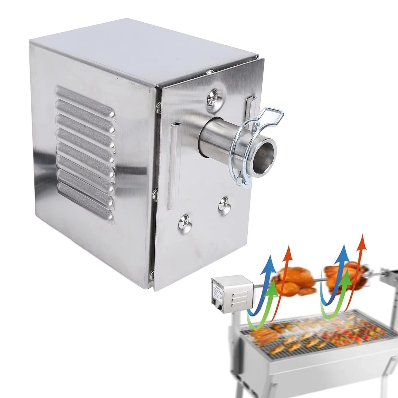 

45W Electric Rotisserie Motor 100KG Load Stainless Steel Barbecue Motor for Pig Goat Chicken Rotisserie Roaster 100‑240V