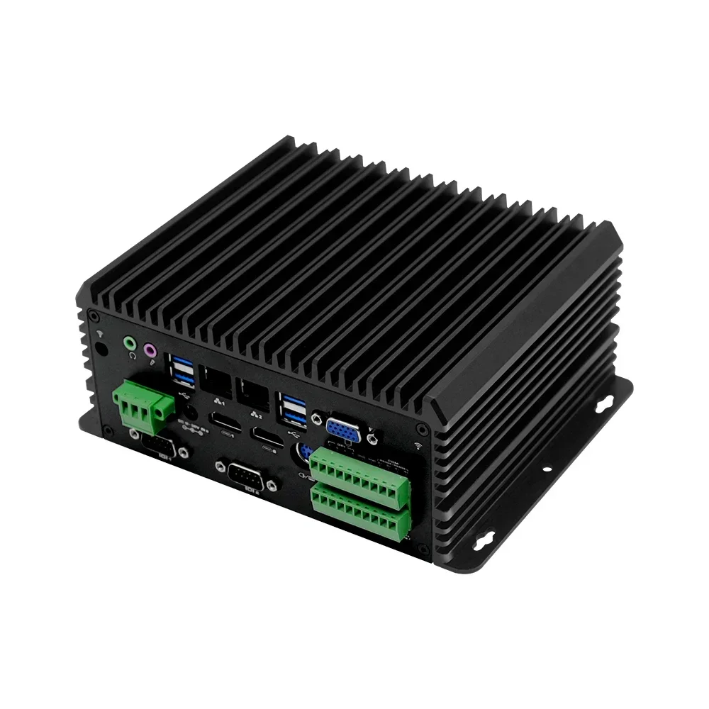 Phoenix Terminal Anti-Interferenz RS232 RS485 2 Gigabit Ethernet lüfterloser Industrie-PC Mini-Computer 12 V