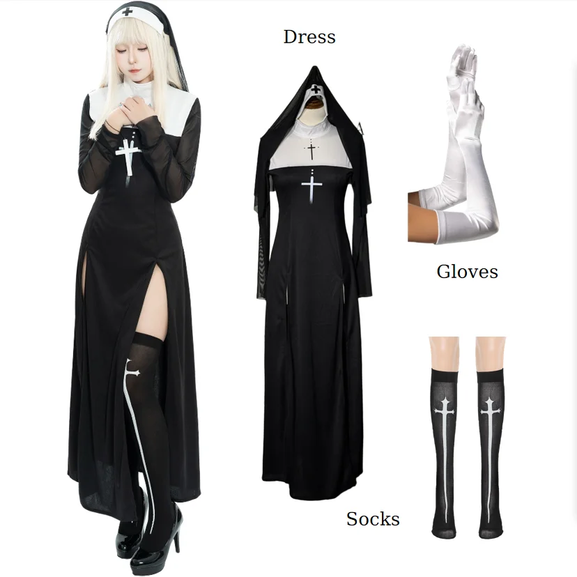 

Halloween Anime Nun New Costume Role Play Performance Clothes Sexy Ladies Performance Fancy Dress Sister Cute Female Costume