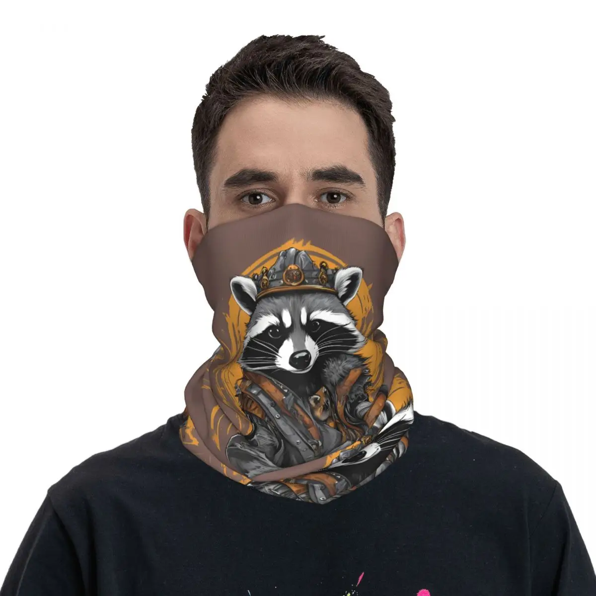 Raccoon Scarf Neckerchief Neck Face Mask Polyester