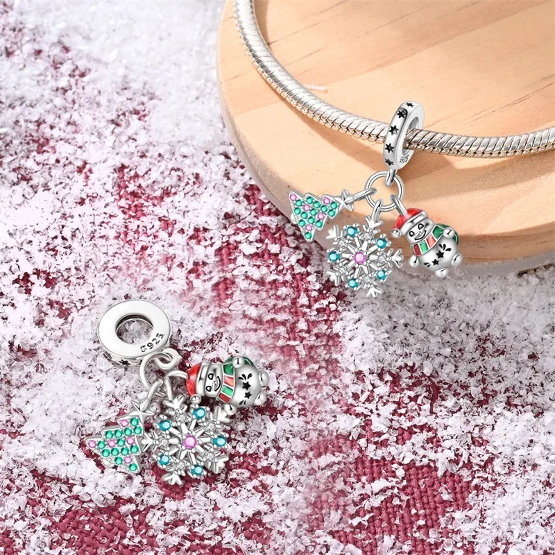 New 925 Sterling Silver Christmas Collection Charms Beads For Women Fit Original Bracelet DIY Birthday Party Jewelry Gifts
