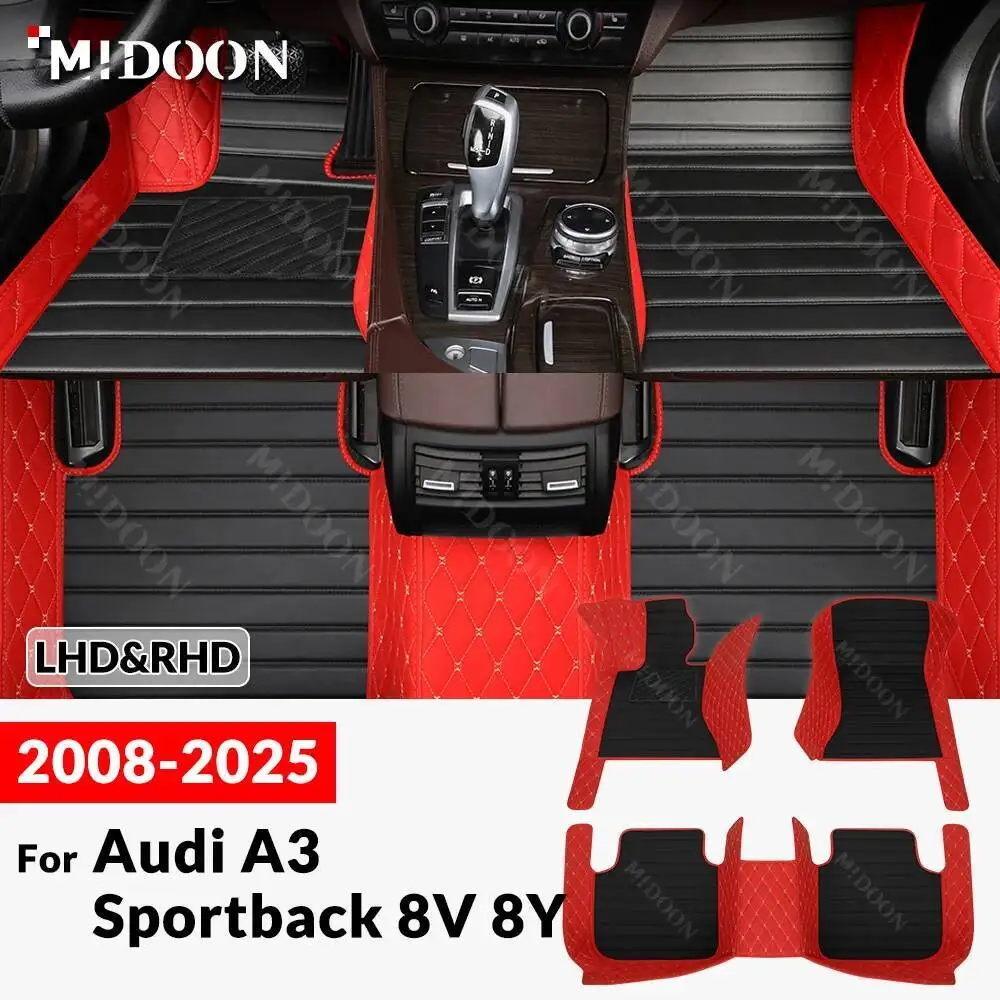 

New styles! For Audi A3 Sportback 8V 8Y All models 2008-2025 24 23 Custom Car Floor Mats Auto Carpet Cover Interior Accessories