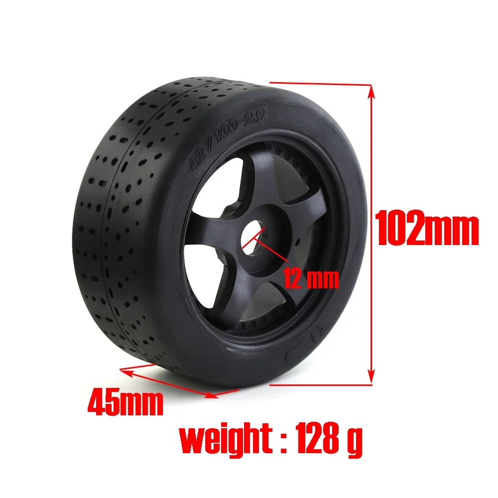 4PCS 102x45mm Rubber Black Tires for Arrma 1/7 Infraction Felony Limitless RC Car Upgrade - 17mm Wheel Hex Tyres