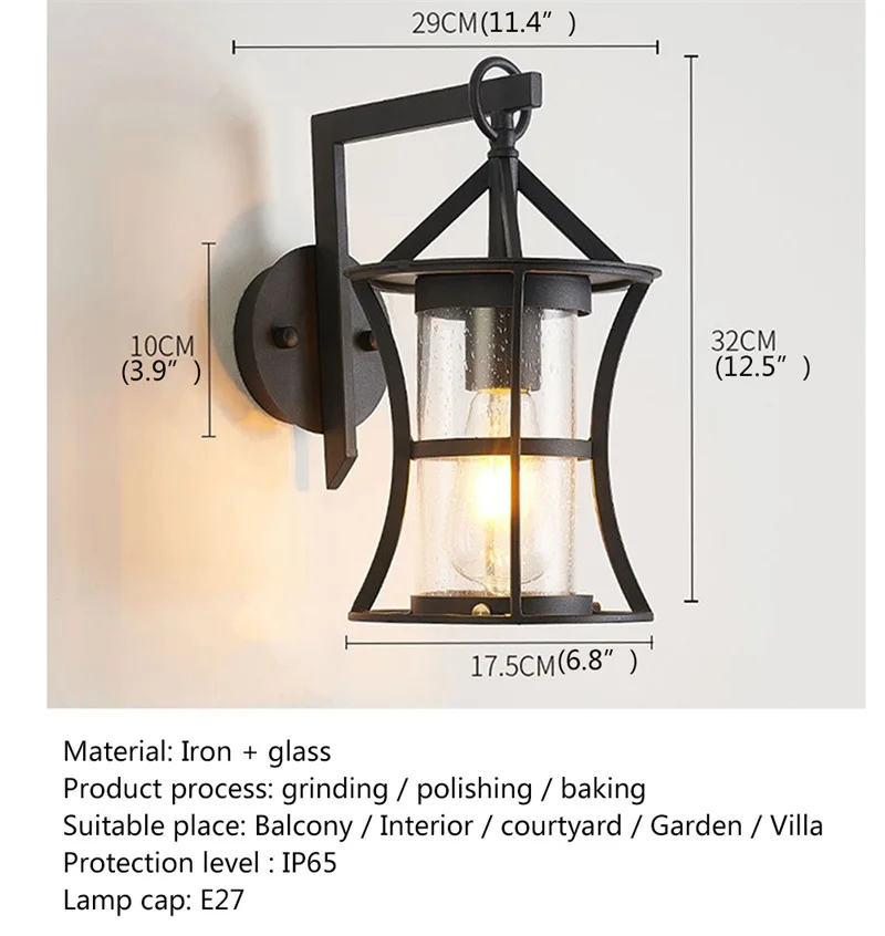 ·BELLE Outdoor Classical Wall Lamp LED Light Waterproof IP65 Sconces For Home Porch Villa Decoration