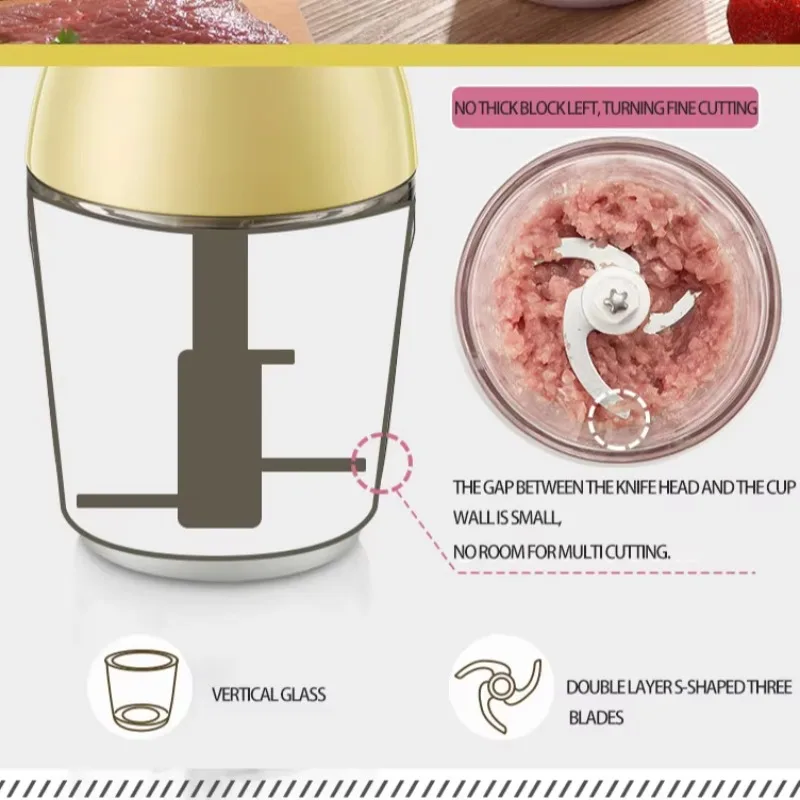 Mini Meat Grinder Electric Mixer Food Processor Electric Meat Blender Food Chopper