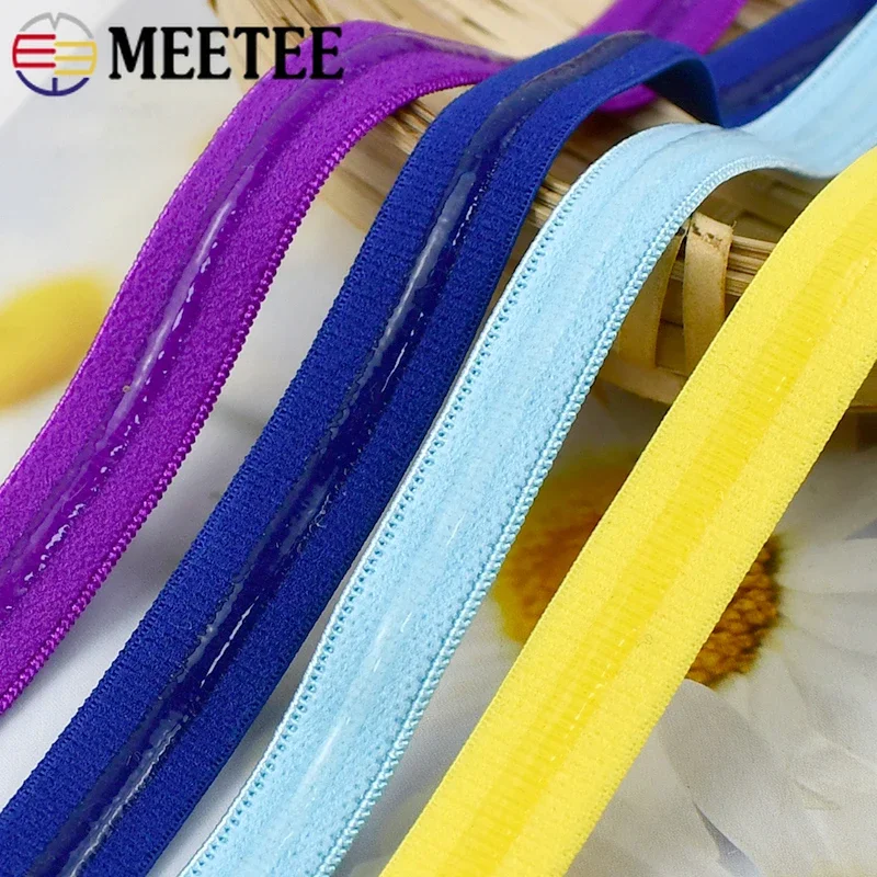 2/4/10M Non-slip Flat Elastic Band Bra Silicone Rubber Sewing Hair Rubbers Bands Underwear Strap Stretchy Ribbon Elastics Tape