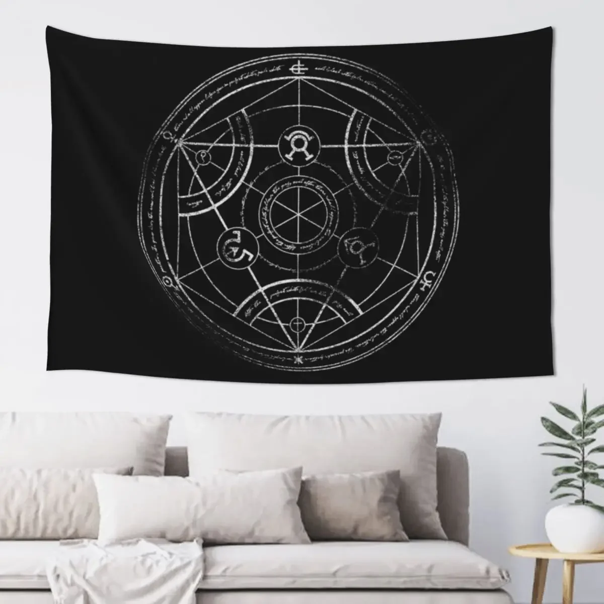

Human transmutation circle - chalk Tapestry Aesthetic Room Decoration Tapete For The Wall Tapestry