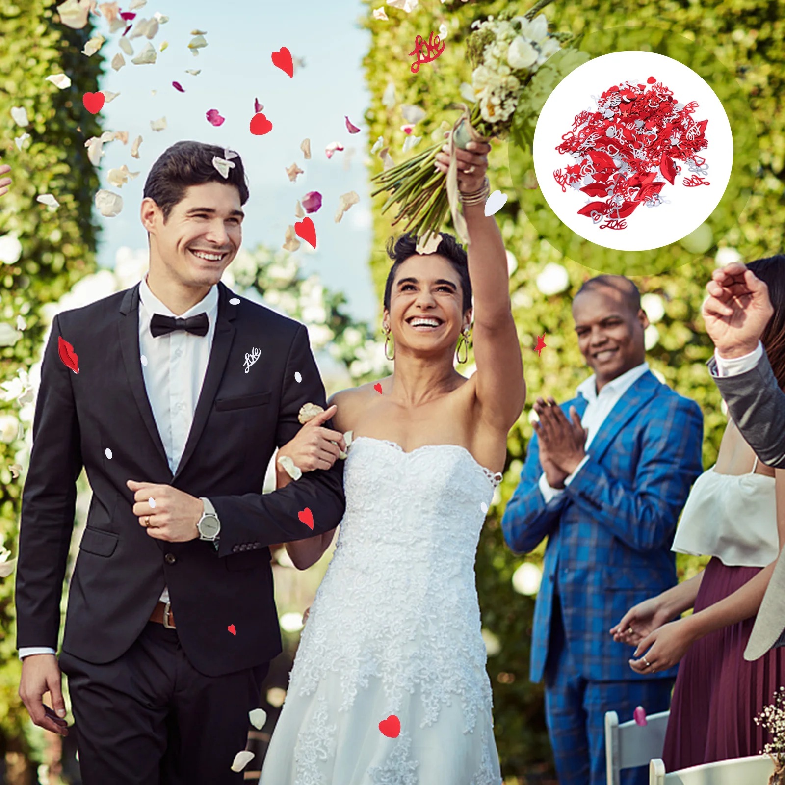 

Plastic Confetti Adornments Red Heart Lip Star Shapes Lightweight Wedding Decoration Stylish Photo Props