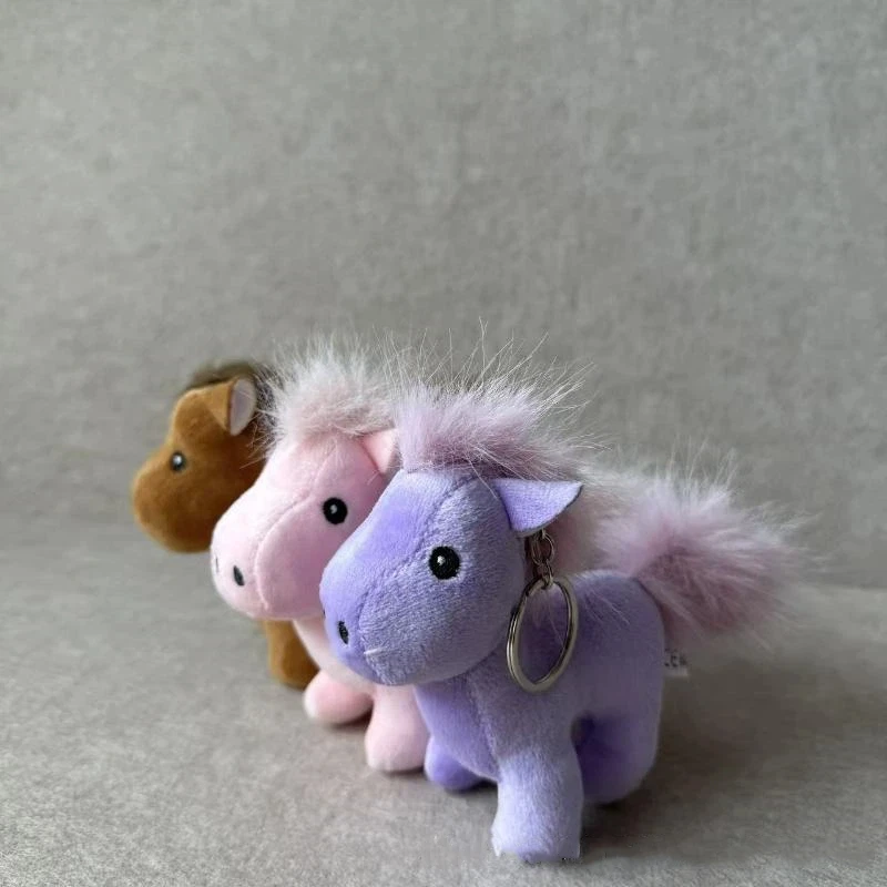 Kawaii الحصان أفخم المفاتيح لطيف لينة الحيوان قلادة كيرينغ مفتاح السيارة مشبك اكسسوارات فتاة المرأة حقيبة معلقة