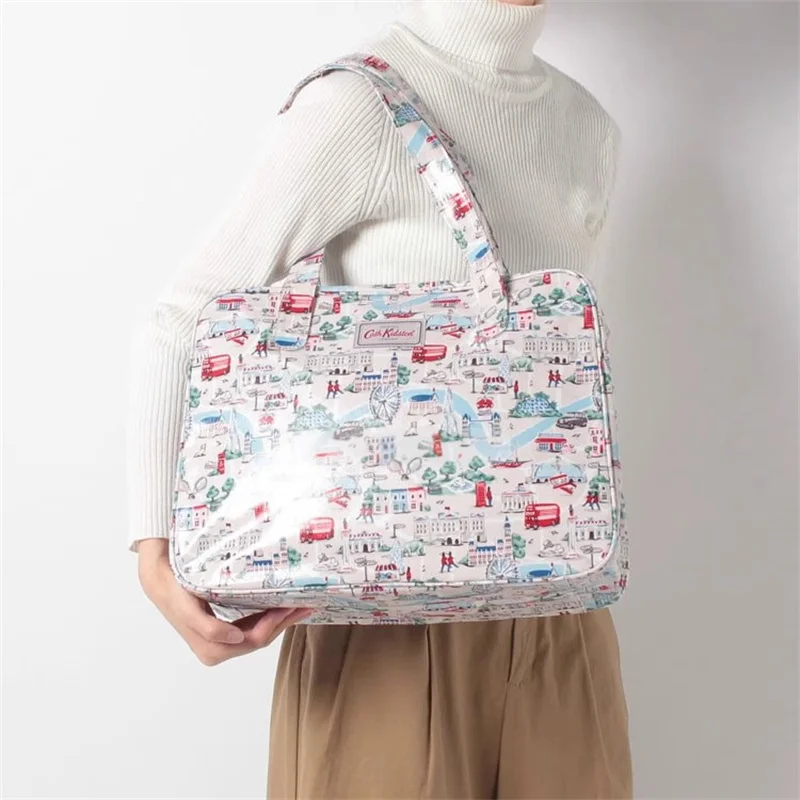 Borsa CathKidston 38*15*28cm borsa da ragazza di grande capacità borsa a tracolla impermeabile con stampa della città di londra