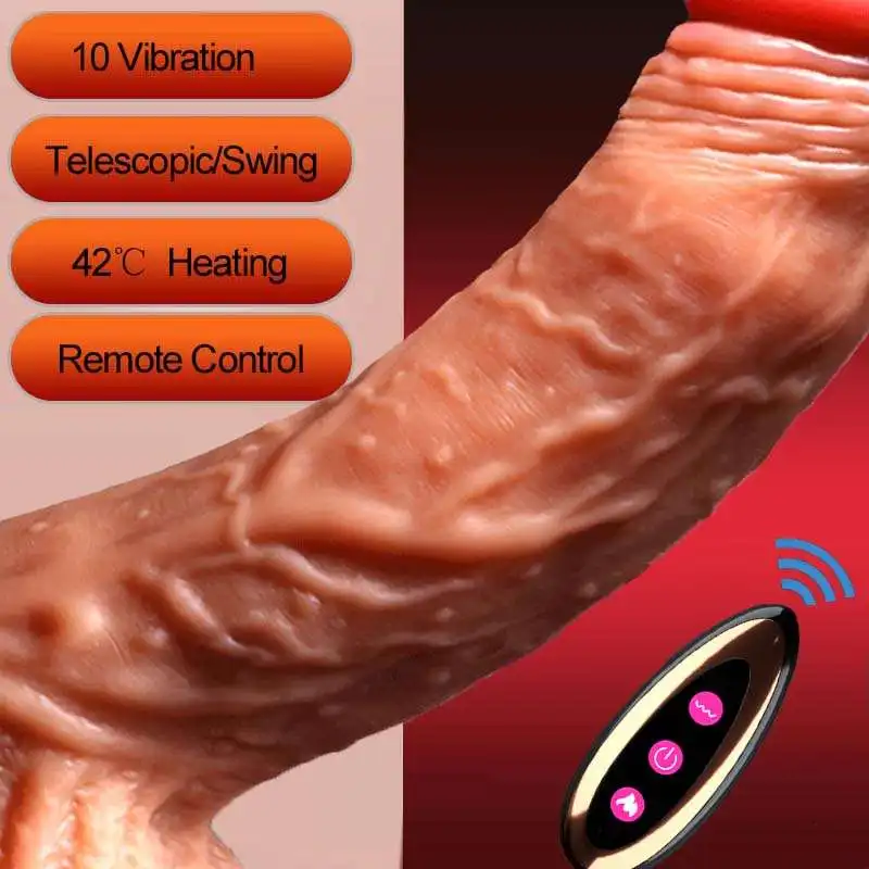 Remote Control Retractable Heated Waterproof Vibrator Realistic Big Penis Sex Toys For Women Gay Pussy Anal Masturbation Dildo