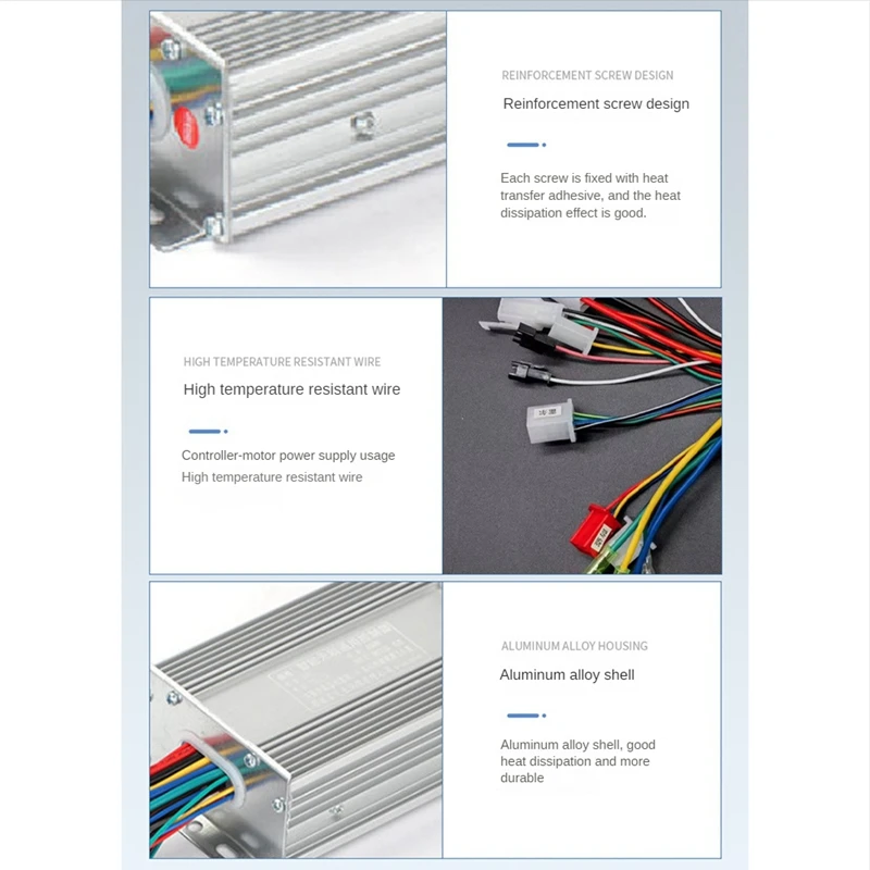 48V 60V 72V 500W Hub Motor Controller 12Mos MAX 30A For Electric Bike E-Scooter Motorcycle Bldc Motor Controller