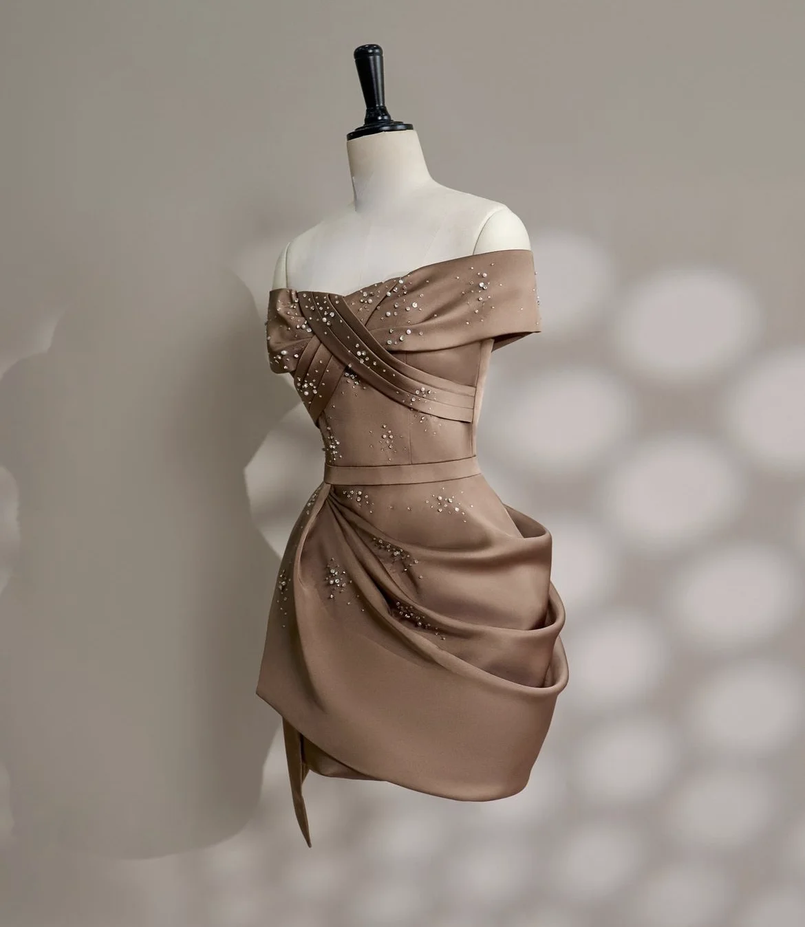 Impresionante vestido de cóctel, elegante vestido corto de fiesta, vestido de satén sin tirantes con pliegues, vestidos de graduación, vestido corto de verano con cuentas