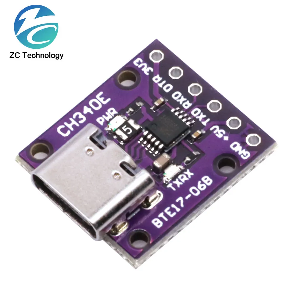 1/5PCS CH340E MSOP10 USB to TTL Serial Converter, 5V/3.3V Alternative CH340G Module TYPE-C Interface For Arduino Pro mini