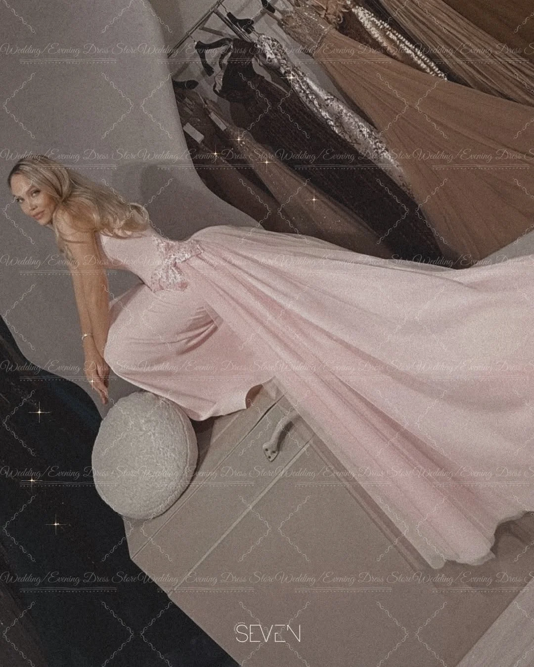 Ranmo Wyjątkowa Sukienka na Przyjęcie w Kolorze Delikatnego Różu Syreny 2026 Bez Ramiączek, Długa do Podłogi, Krepa, Suknia Balowa, Koktajlowa, Wieczorowa, z Tiulowym Trenem na Zamówienie