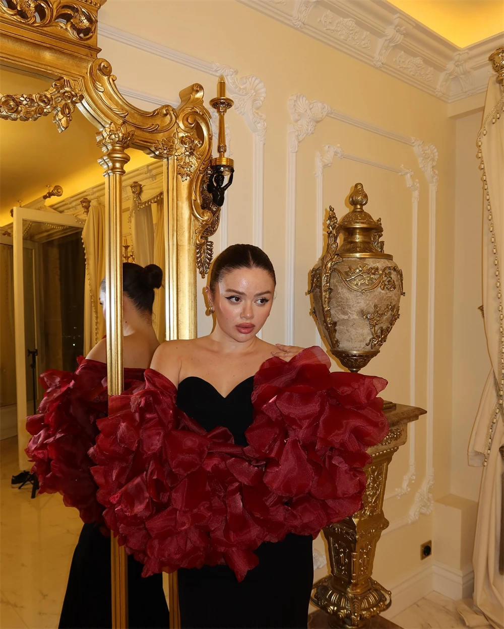 

Customized Luxury Mermaid Jersey Evening Dresses Exquisite Strapless Shawl Homecoming Dress Fashion Special Occasion Gowns