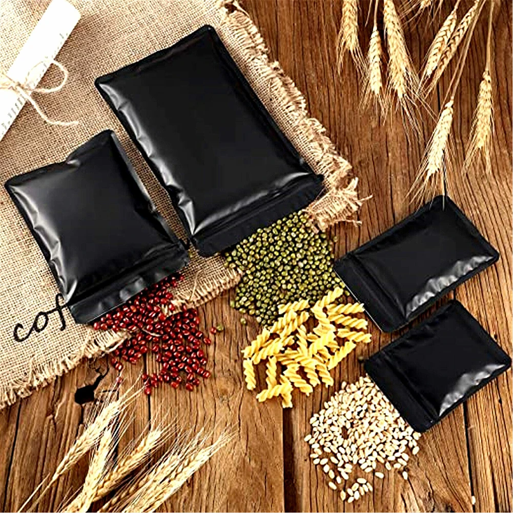 100pcs Coffee Herb Powder Zipper Pack Bag Smell Proof Flat Pouches Matte BlackAluminum Foil Zip Lock Mylar Bags