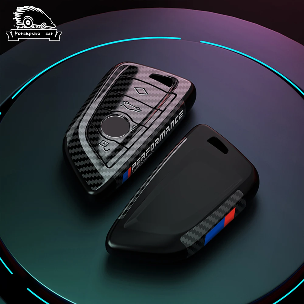ABS Carbon Fiber Style Car Key Case Cover Shell Fob For BMW X1 X3 X5 X6 G20 G30 G01 G02 G05 F15 F16 G11 F48 1 3 5 6 7 8 Series