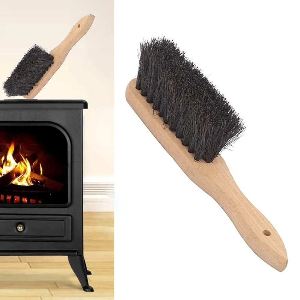 

Tools Fireplace Brush Hearth Fireside Brush Oblong Soft Bristle Wooden Handle Shape Woodworking Bench Brush 28cm