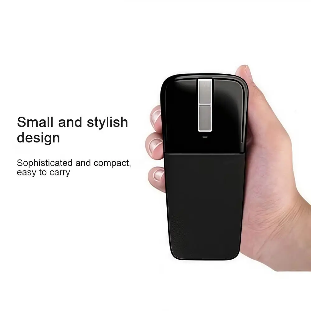 Arc-shaped Touch Folding Mouse Bluetooth/2.4G Optical Ergonomic Bluetooth Mouse Portable 1200DPI Cordless Mouse Smooth Office