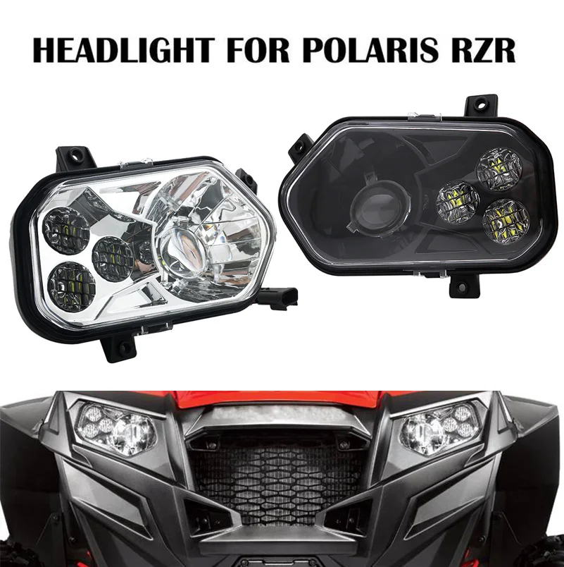 2 pcs Polaris ATV LED Headlight High Low For 2012-2013 Polaris RZR S Side X Sides and 2012-2013 Sportsman RZR 800 900 570.