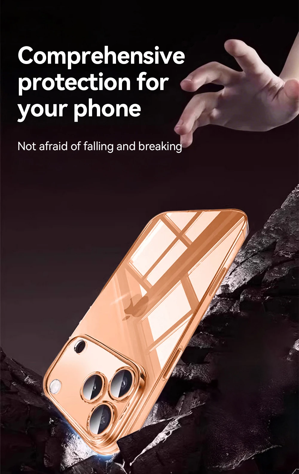 Joyroom Clear Case für iPhone 17 Pro Max, Anti-Drop, transparente Abdeckung, vergilbungsfrei, stoßfest, ultradünn, Displayschutz – Detail 7