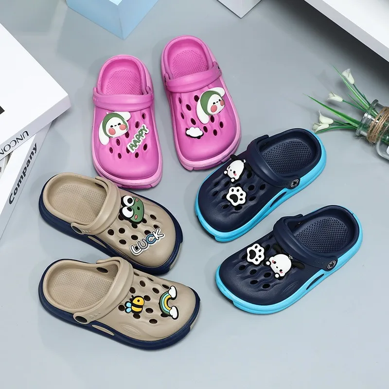 

Clogs Children Sandals Casual EVA Lightweight Outdoor Shoes Anti Slip Thick Sole Beach Frog Dog Cartoon Couple Garden Slipper