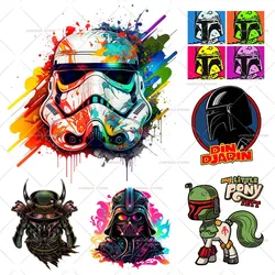 Mandalorian gedrukte patches ster heat transfers vinyl stickers voor T-shirt Disney opstrijkbare patch voor kleding jas oorlog decor