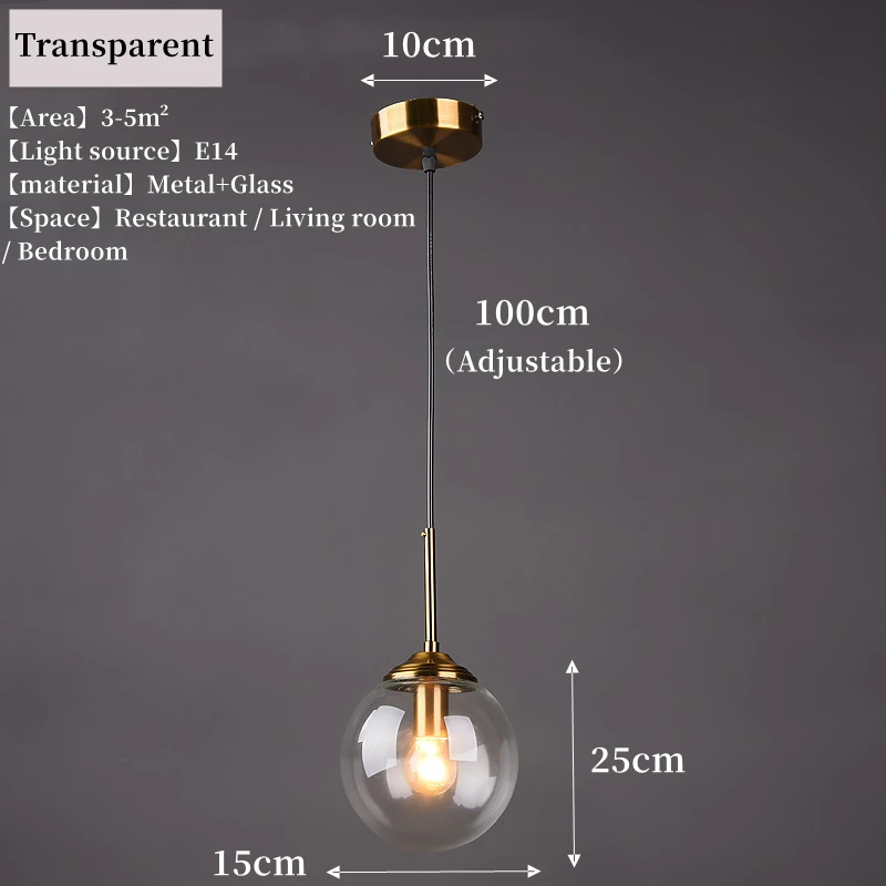 Moderne luxe metalen kroonluchter Nordic creatieve LED glazen hanglamp woonkamer eetkamer nachtkastje eenvoudige kleine hanglamp